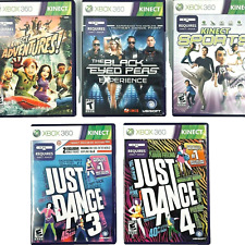 Pacote com 5 jogos Xbox 360 Kinect Just Dance 3+4 Black Eyed Peas Sports Adventures comprar usado  Enviando para Brazil