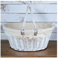 White wicker shopping for sale  Shipping to Ireland