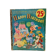 Antiguo 1952 sin cortar ""a"" primera edición. Libro de recortes de fiesta dorada de feliz cumpleaños pequeña segunda mano  Embacar hacia Mexico