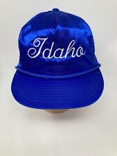 Gorra de Colección Retro Años 80 Satén Brillante Sombrero ""Idaho"" Azul Trenzada Cuerda Ajustable-MUY RARA segunda mano  Embacar hacia Argentina