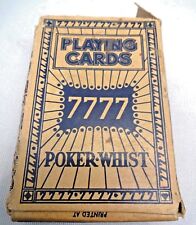 VINTAGE PLAYING CARD POKER WHIST 7777 BRAND RARE COLLECTIBLES GAME LITHO PRINT for sale  Shipping to South Africa