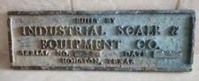 VINTAGE BRASS INDUSTRIAL SCALE & EQUIPMENT CO. HOUSTON TX. BUILD PLATE ID PLAQUE for sale  Shipping to South Africa