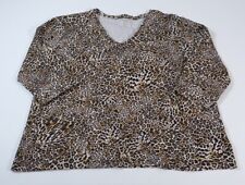 Anne Klein Sport Women's 3/4 Sleeve Cheetah Print V-neck Top Size 1X for sale  Shipping to South Africa