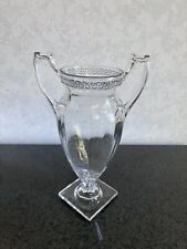 Vaso em forma de troféu de vidro transparente padrão chave grego EAPG U.S. Glass Co. Sheraton comprar usado  Enviando para Brazil
