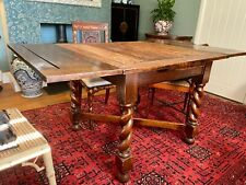 Antique Oak BARLEY TWIST Extending Dining Table for sale  NOTTINGHAM