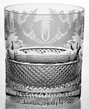 Edinburgh Crystal Thistle Cut Double Old Fashioned Glass 3-3/4” Scotland Stamped for sale  Shipping to South Africa