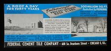 1950s Blotter Iron Hurley WI Federal Cement Chicago IL Cook Co Illinois for sale  Shipping to South Africa