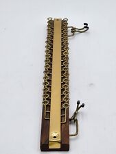 Vintage 36 Hook Tie Rack Belt closet holder wood brass made in USA for sale  Shipping to South Africa