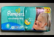 Używany, Vintage Diapers Nappies Pampers Active Baby Baby Dry Extra Large 6 2015 Sealed na sprzedaż  PL