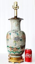 Candeeiro de mesa de porcelana rosa família chinesa do século XIX FLORAL E PÁSSAROS ENVIDRAÇADO CREPITADO comprar usado  Enviando para Brazil