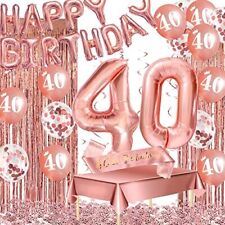 Kit de decoração de aniversário de 40 anos balões de látex folha ouro rosa toalha de mesa confete , usado comprar usado  Enviando para Brazil