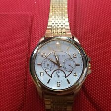 Anne Klein AK/1026WTGB White Dial Gold Tone Stianless Steel Women's Watch, used for sale  Shipping to South Africa