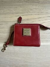 Carteira de couro vermelha pequena Dooney & Bourke bolsa moeda 4" x 3,5", usado comprar usado  Enviando para Brazil