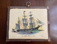 Placa de parede Bedford Whaler arte antiga 1842 decoupage náutica meados do século MCM comprar usado  Enviando para Brazil