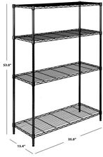 4 metal shelf rack black for sale  Whitestown