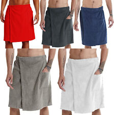 Mens Bath Skirt Wrap Towel Bathrobe Shower Beach Spa Bathing bathroom Pocket  for sale  Shipping to South Africa