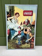 Vtg 1936 Coca-Cola Ballerina Clown Vertical Cardboard Sign NOS Unused! Sundbloom for sale  Shipping to South Africa