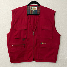 Kolon Sport VTG Men’s Red Pocket Fishing Outdoor Zip Front Vest Size XL 110 for sale  Shipping to South Africa