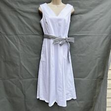 Calvin Klein Size 8 White A Line Fit Flare Sun Dress V Neck Preppy Classic for sale  Shipping to South Africa