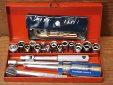 Vintage *Powr-Kraft* 1/4" SAE 18 Pc. 6 Pt. Socket Set for sale  Shipping to South Africa