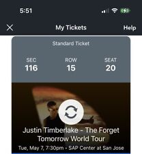 Justin timberlake concert for sale  Watsonville