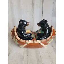 Barco canoa casal pesca ursos pretos cerâmica comprar usado  Enviando para Brazil