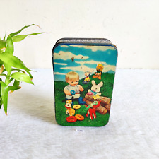 Vintage Toys Kid Cartoon Graphics Nutrine Confectionery Advertising Tin Box T268 for sale  Shipping to South Africa