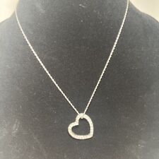 Collar corazón flotante en tono plateado Swarovski, usado segunda mano  Embacar hacia Argentina