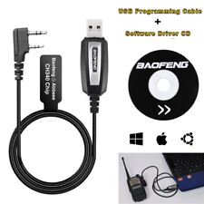 CABLE DE PROGRAMACIÓN USB Y CD DE SOFTWARE PARA RADIOS DE DOS VÍAS BAOFENG UV-5R BF-888S EE. UU. segunda mano  Embacar hacia Argentina