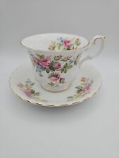 Vintage Royal Albert Moss Rose Cabbage Rose Tea Cup Saucer Montrose Shape  for sale  Shipping to South Africa