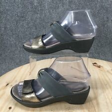 Naot Sandals Womens 6 Pinotage Slide Wedge Gray Leather Round Open toe Casual, used for sale  Shipping to South Africa