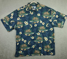 AFTCO Bluewater Hawaiian Fishing Shirt Beach House Paddle Boats Men's Size 3XL for sale  Shipping to South Africa