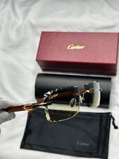 Gafas de sol Cartier con marco de madera lentes corte diamante segunda mano  Embacar hacia Argentina