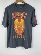 USC Trojans x Iron Man Shirt Adult Small Gray Short Sleeve Mens Slim Fit for sale  Shipping to South Africa