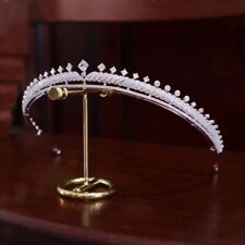 Simple All CZ Cubic Zirconia Wedding Bridal Queen Princess Tiara Crown For Women for sale  Shipping to South Africa