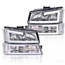 For 03-07 Chevy Silverado Avalanche LED DRL Headlights Bumper Lamps Chrome/Clear for sale  Shipping to South Africa