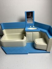 Little Tikes Blue Roof Dollhouse Bathroom Tub Sink Mirror Toilet Replacement for sale  Shipping to South Africa