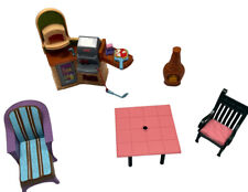 Conjunto de cadeira Loving Family casa de bonecas churrasqueira ao ar livre luxo churrasqueira pizza churrasqueira pátio, usado comprar usado  Enviando para Brazil
