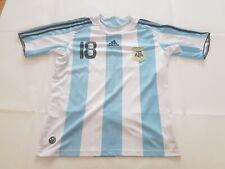 Camiseta Maillot Vintage Retrô Argentina Oficial ADIDAS N°18 Messi Lionel comprar usado  Enviando para Brazil