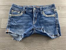 Rock Revival Blue Denim Celine Boot Cut Off Shorts - Size Women's 31 Destroyed, used for sale  Shipping to South Africa