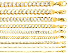 14K Solid Yellow Gold Diamond Cut Cuban Link Chains Men's/Women's 2mm-11mm16-30" for sale  Torrance