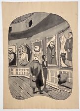 Charles Addams (Hecho a mano) Dibujo en papel antiguo firmado y estampado, arte de colección segunda mano  Embacar hacia Argentina