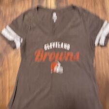 Cleveland Browns Women Brown Soft Cotton V-Neck Scrum T-Shirt (M) for sale  Shipping to South Africa