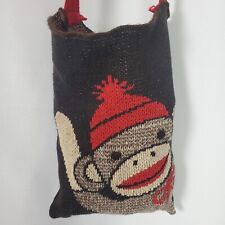 Bolsa tiracolo macaco em chapéu malha shopper tote artesanato carryall marrom vermelho feita nos EUA comprar usado  Enviando para Brazil