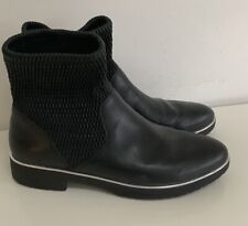 Used, FITFLOP BLACK LEATHER ANKLE BOOTS UK 7 WORN ONCE  for sale  Shipping to South Africa