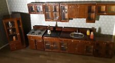 Dollhouse Large Lot,Vintage Wooden Cabinet Kitchen, Stove, Frig, Metal Sink, 15+ for sale  Shipping to South Africa