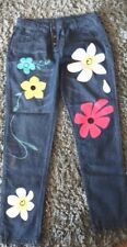 Decalques florais jeans retrô frente botão cintura alta. Tamanho XL.  Novo sem etiqueta comprar usado  Enviando para Brazil