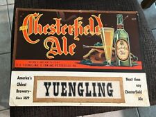 1930'S - 40'S YUENGLING CHESTERFIELD ALE CARDBOARD SIGN IRTP U-PER BOTTLE LABEL  for sale  Shipping to South Africa