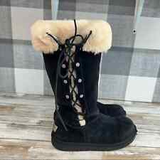 Used, UGG Australia Upside Black Suede Lace Up Boot Woman Size 7 for sale  Marlow