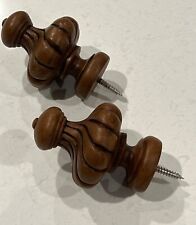 Antique Drapery Rod Co. (ADR) Virtue Short Finials in French Oak fits 2" ADR Rod for sale  Shipping to South Africa